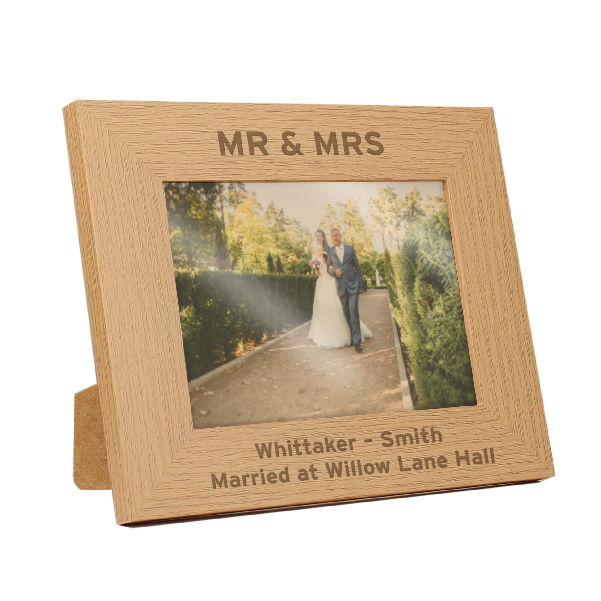 Personalised Bold Text 5x7 Landscape Oak Finish Photo Frame | Big Birthday - 16th, 18th, 21st, 30th, 40th, 50th, 60th, 70th - Picture Frame - Inspired Creative Gifts