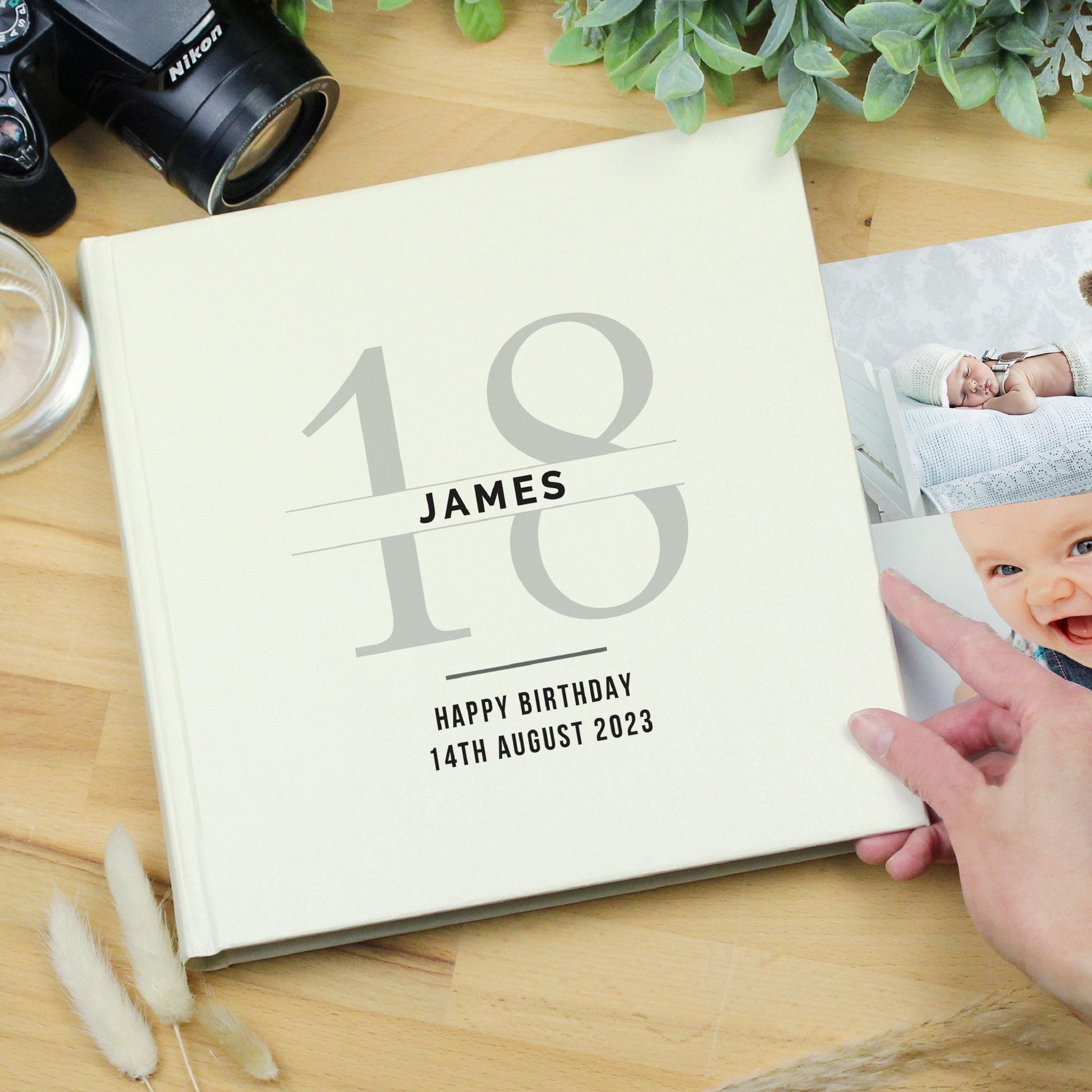 Personalised Birthday Square Photo Album | Big Age 16th, 18th, 21st, 30th, 40th, 50th, 60th, 70th Birthday - Inspired Creative Gifts