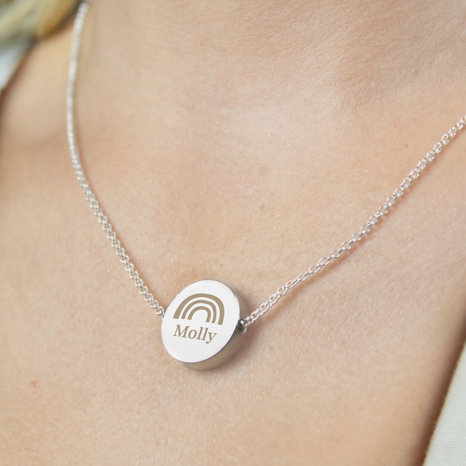 Custom Rainbow Disc Name Necklace, Personalized Name Necklace, Personalized Gifts for her, Birthday Gift for Her, Christmas Gifts - Necklace - Inspired Creative Gifts