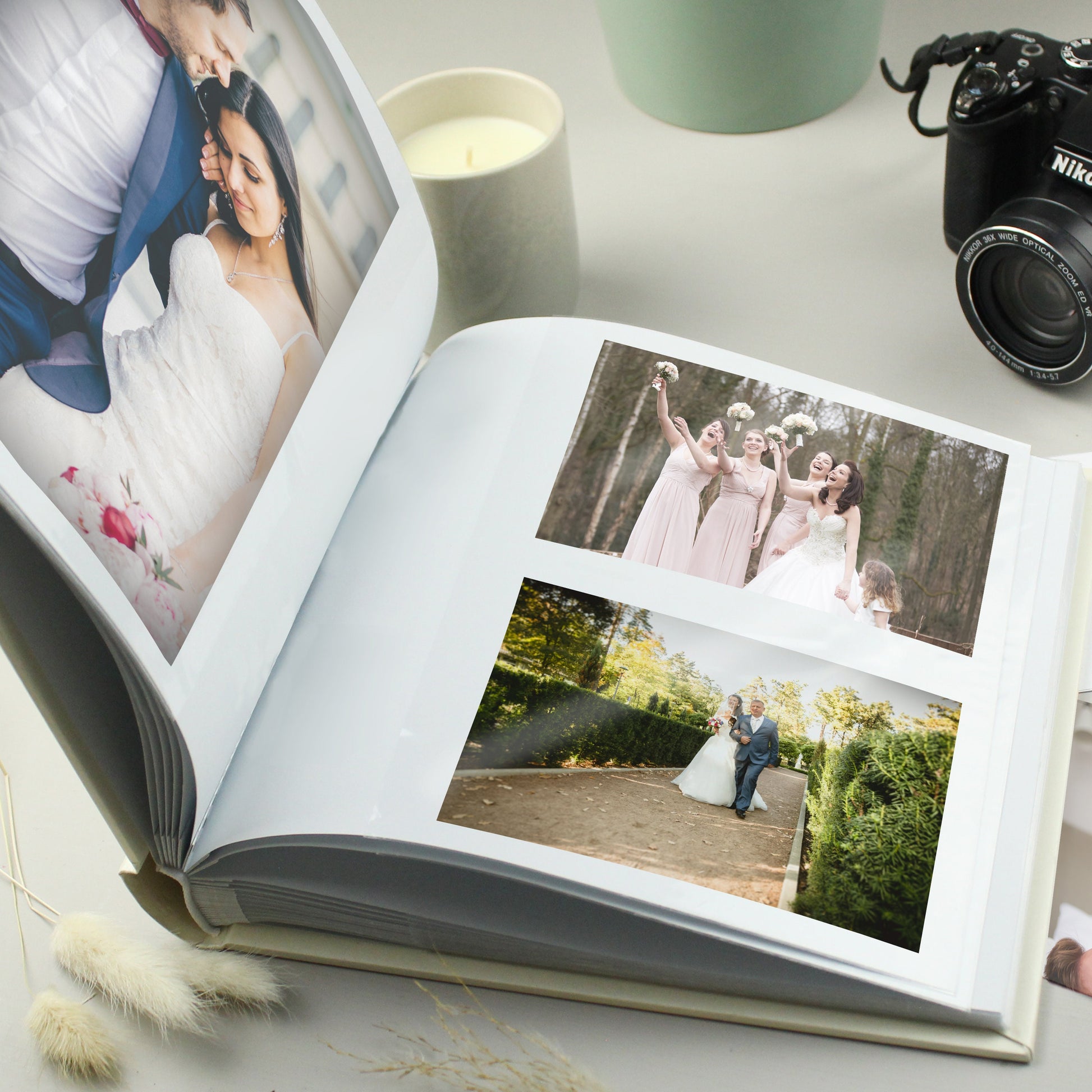 Personalised Free Text Square Wedding Photo Album | Anniversary Gift | Personalised Wedding | Happy Couples Gift - Photo Album - Inspired Creative Gifts