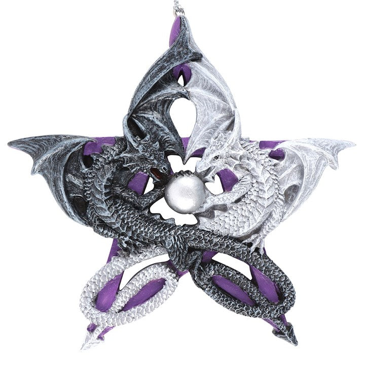 Pentagram Dragon Hanging Ornament by Anne Stokes - Inspired Creative Gifts