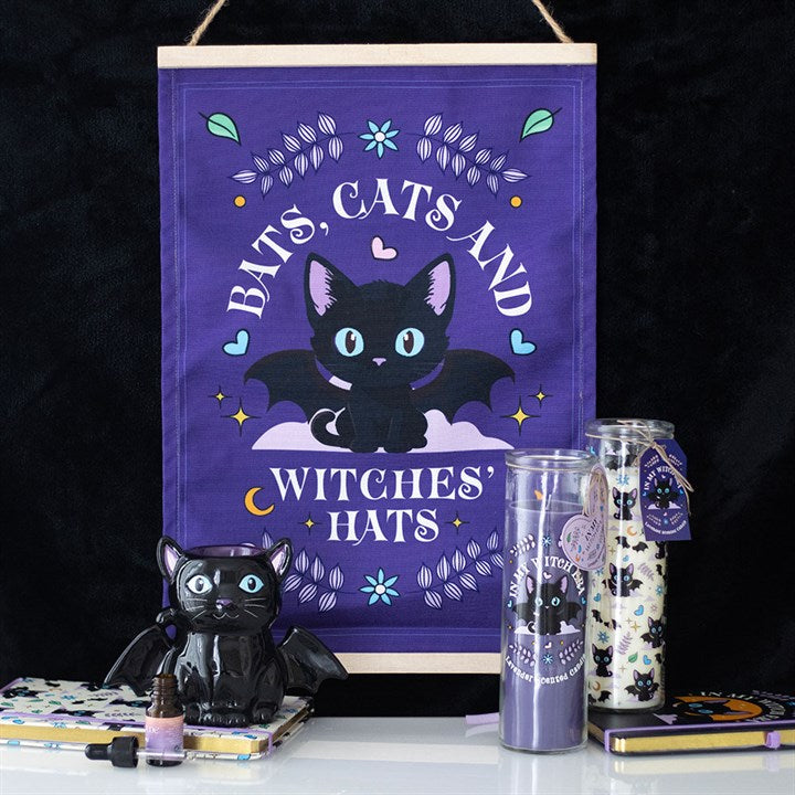 Bats, Cats and Witches Hats Fabric Wall Hanging - Inspired Creative Gifts