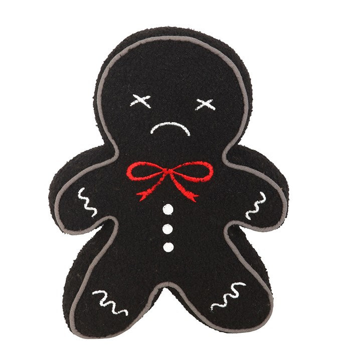 Black Gingerdead Man Boucle Cushion - Inspired Creative Gifts