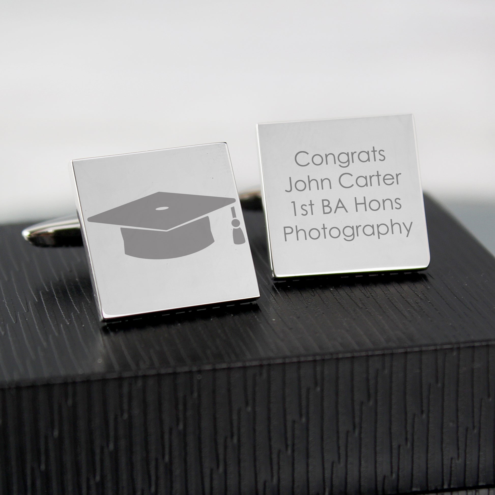 Personalised Graduation Square Cufflinks - Cuff Links - Inspired Creative Gifts