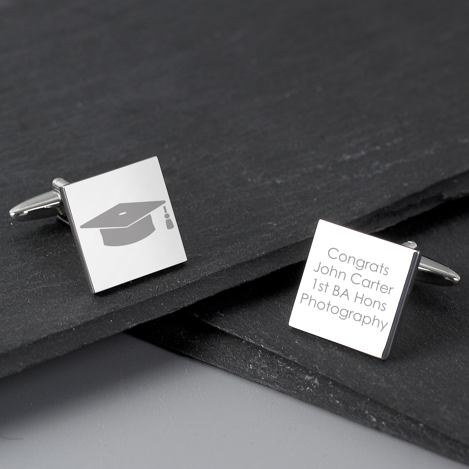 Personalised Graduation Square Cufflinks - Cuff Links - Inspired Creative Gifts