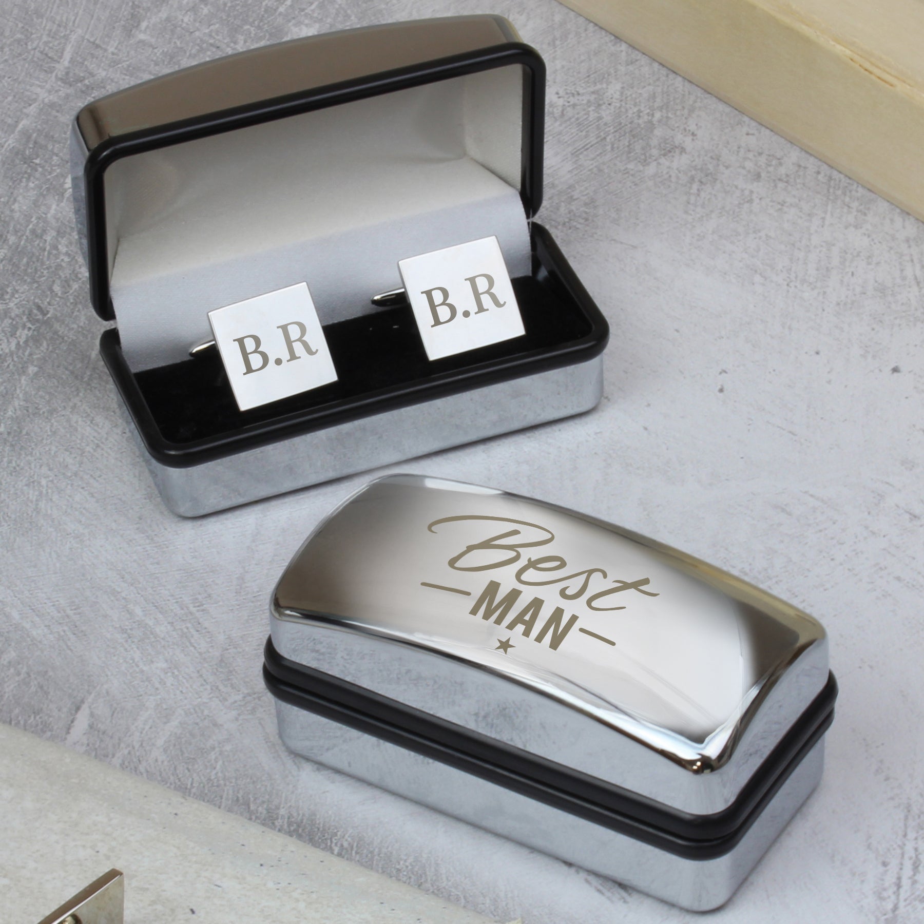 Personalised Best Man Wedding Cufflinks and Box Set - Cuff Links - Inspired Creative Gifts