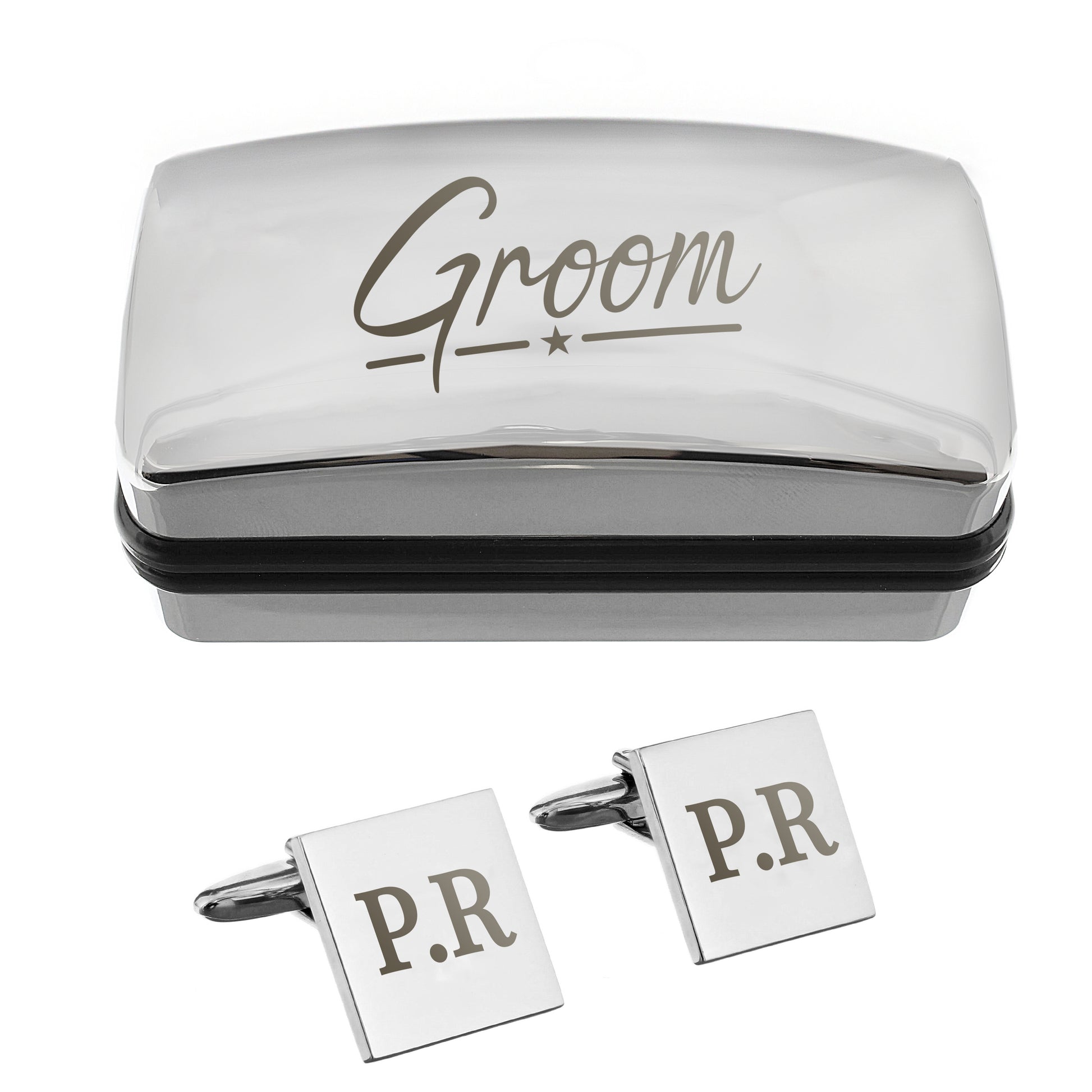 Personalised Groom Wedding Cufflinks and Box Set - Cuff Links - Inspired Creative Gifts