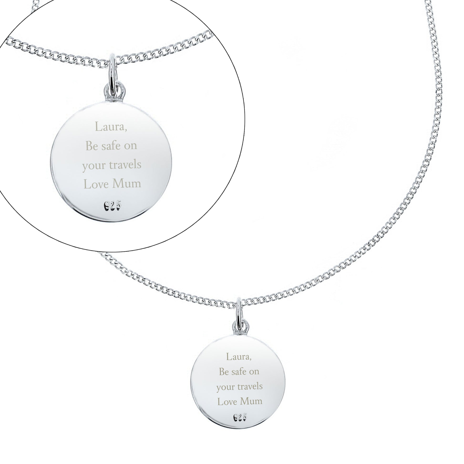 Personalised Sterling Silver & 9ct Gold St. Christopher Necklace - Necklace - Inspired Creative Gifts