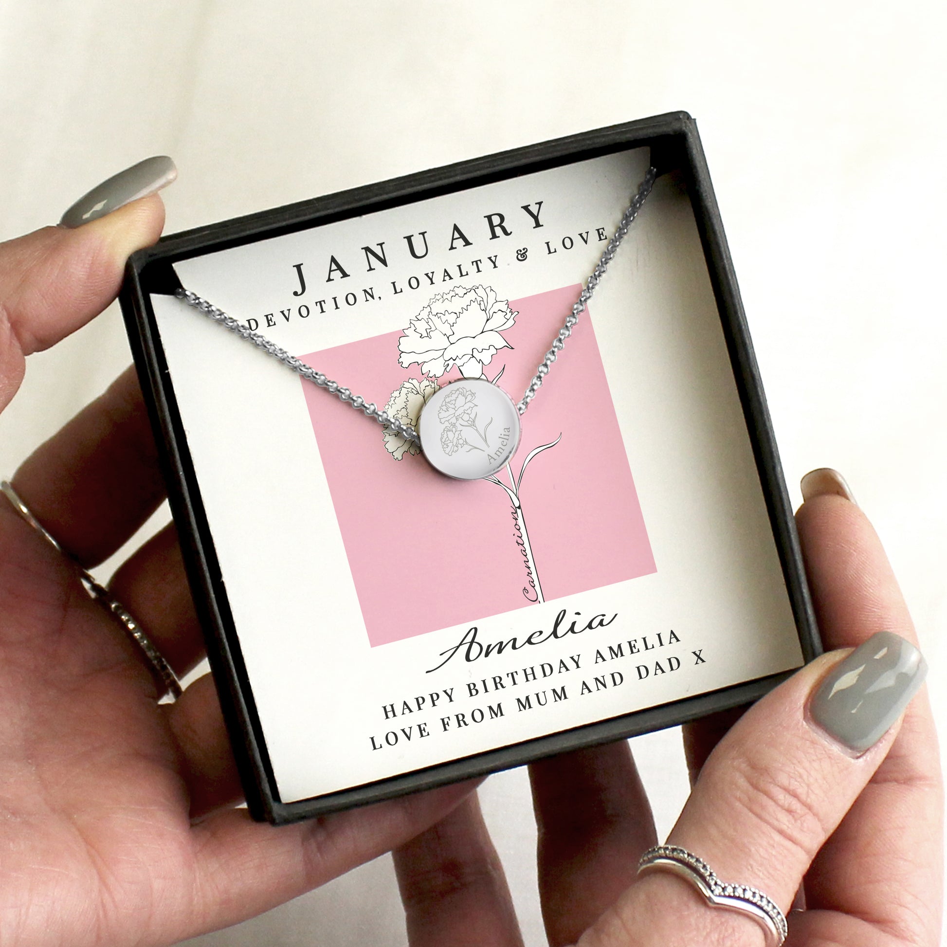 Birth Flower Necklace and Box | Personalized Gift for any Birthday | Inspired Creative Gifts