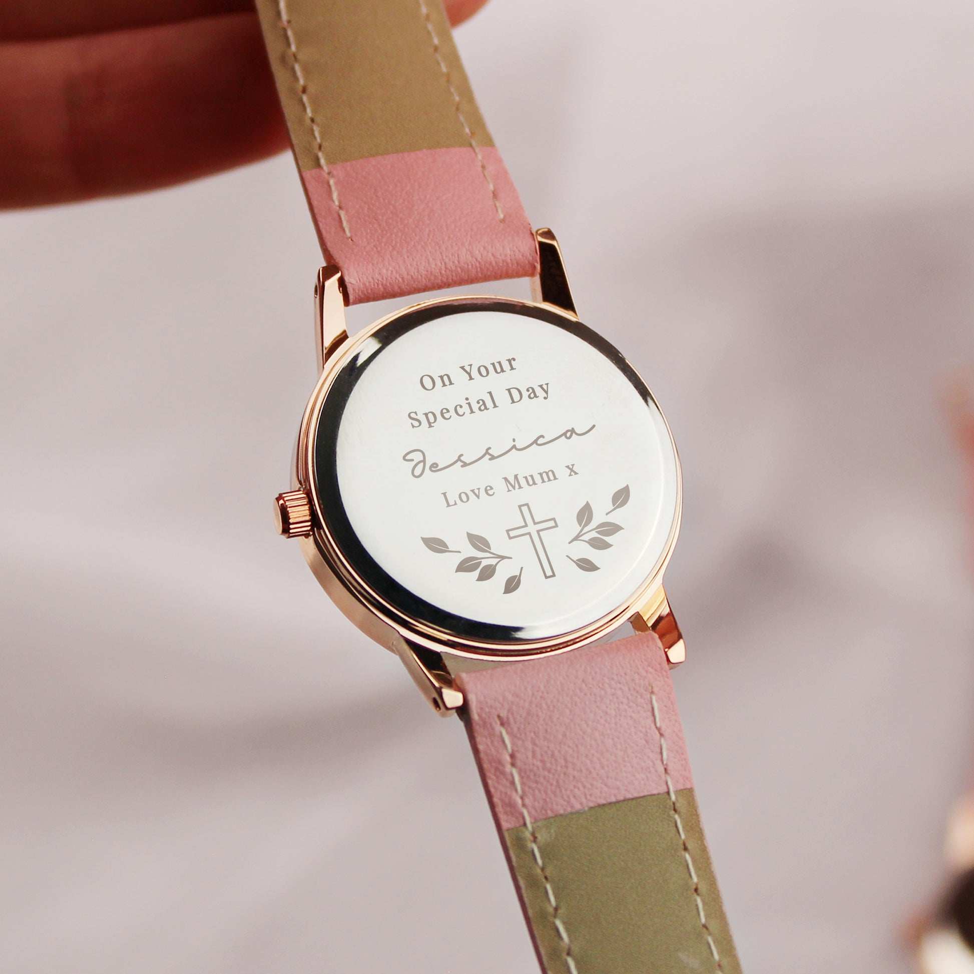 Personalised Holy Communion/Christening Pink Watch - Watch - Inspired Creative Gifts