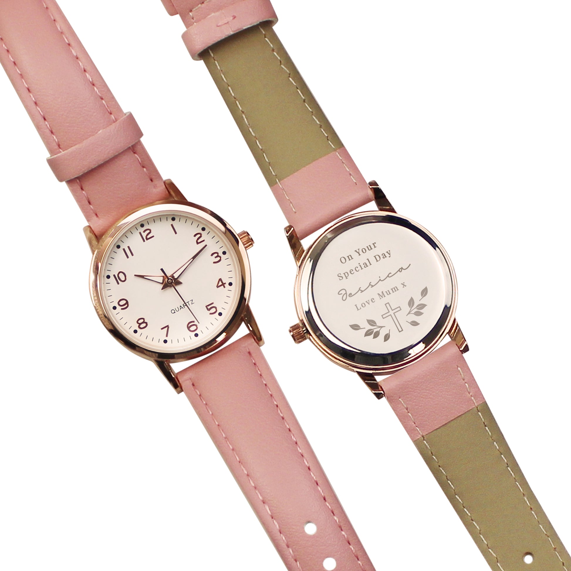 Personalised Holy Communion/Christening Pink Watch - Watch - Inspired Creative Gifts