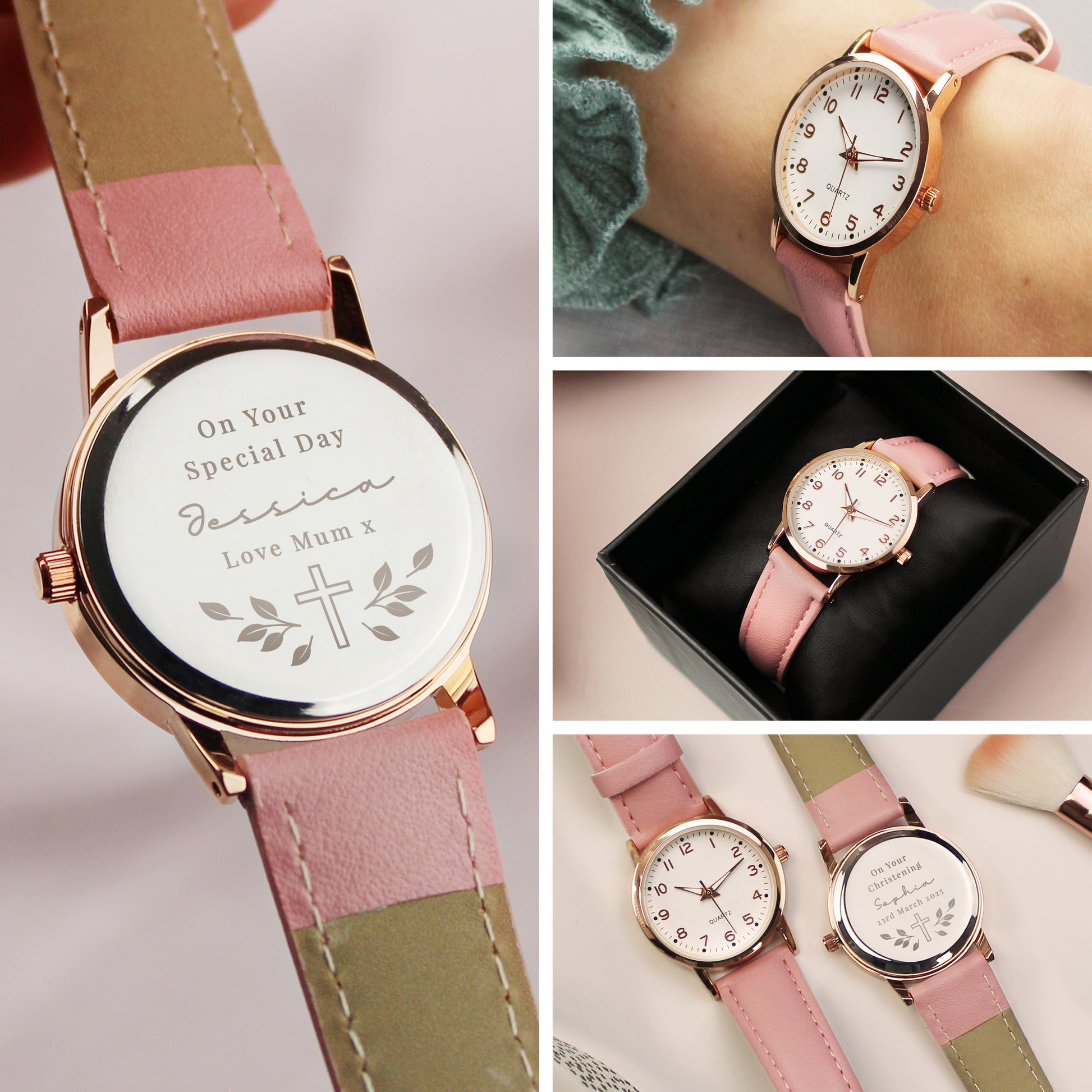 Personalised Holy Communion/Christening Pink Watch - Watch - Inspired Creative Gifts