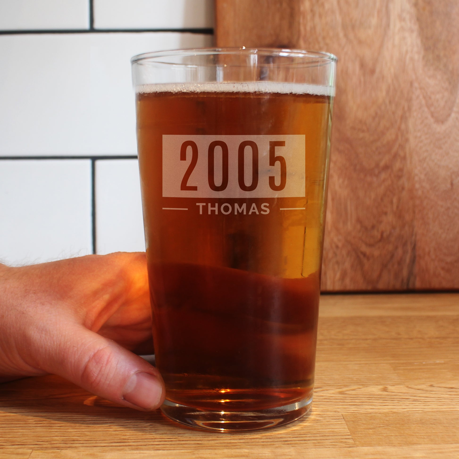 Personalised Name & Date Pint Glass - Pint Glass - Inspired Creative Gifts