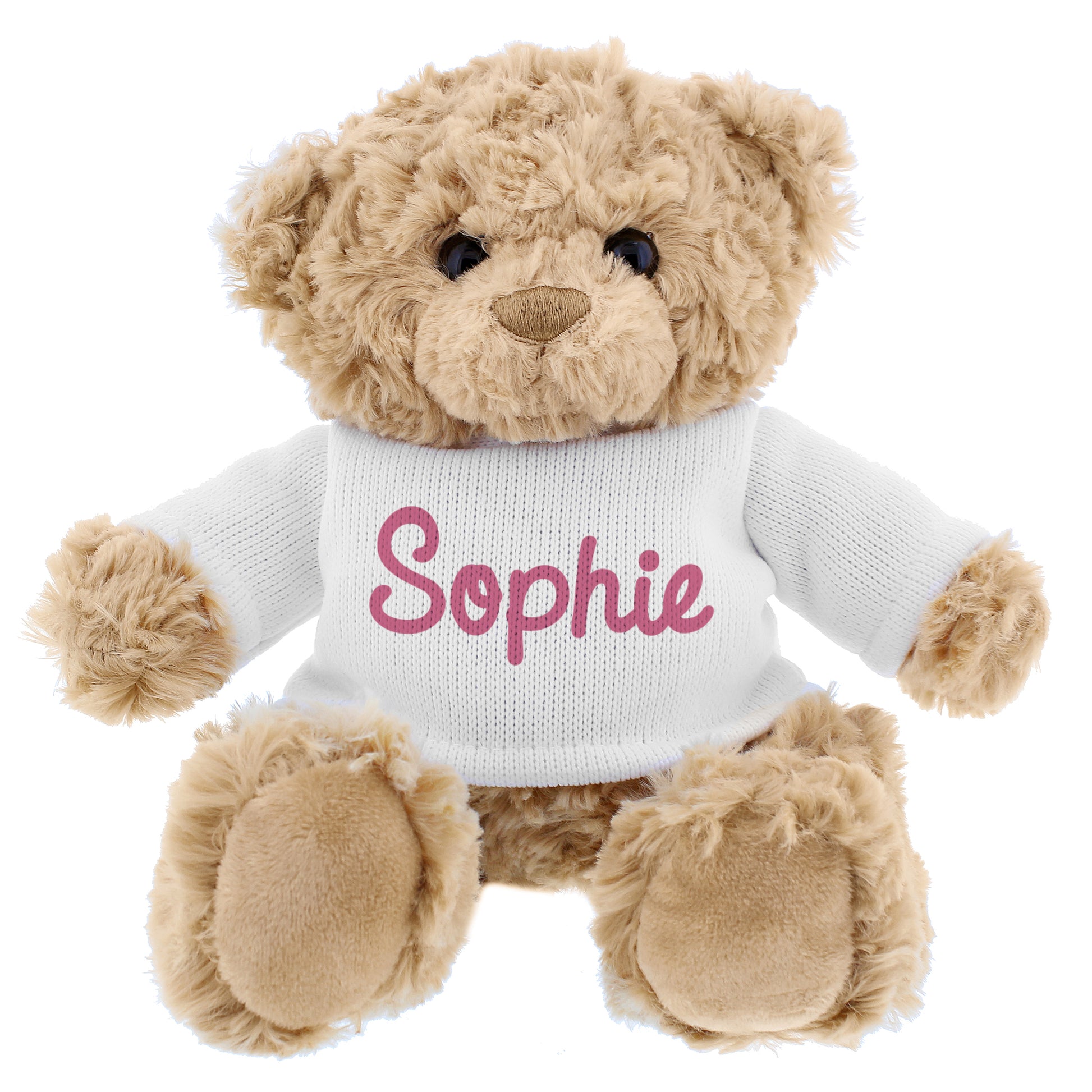 Personalised Pink Name Only Teddy Bear - Plush Soft Toy - Inspired Creative Gifts