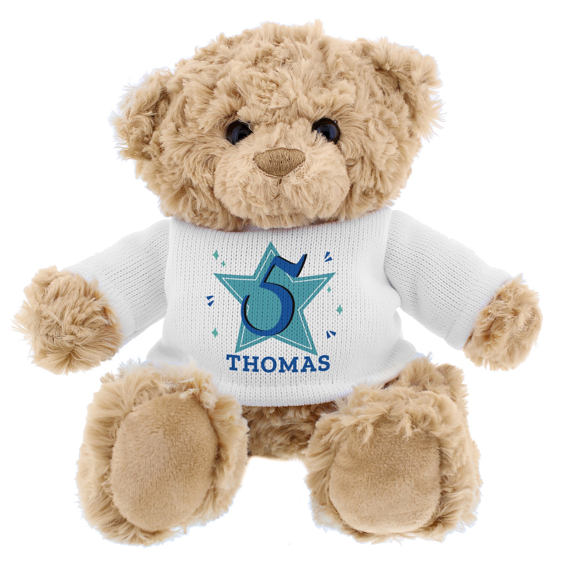 Personalised Blue Big Age Teddy Bear - Plush Soft Toy - Inspired Creative Gifts