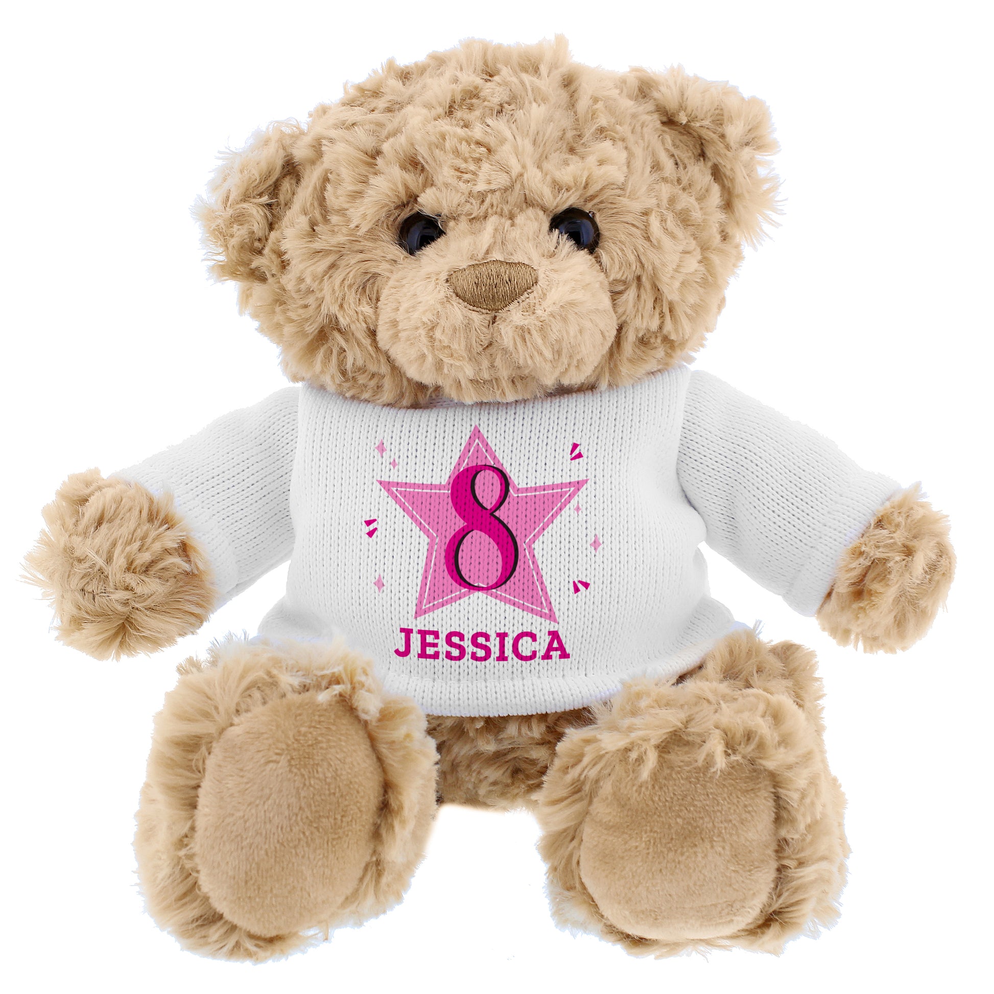 Personalised Pink Big Age Teddy Bear - Plush Soft Toy - Inspired Creative Gifts