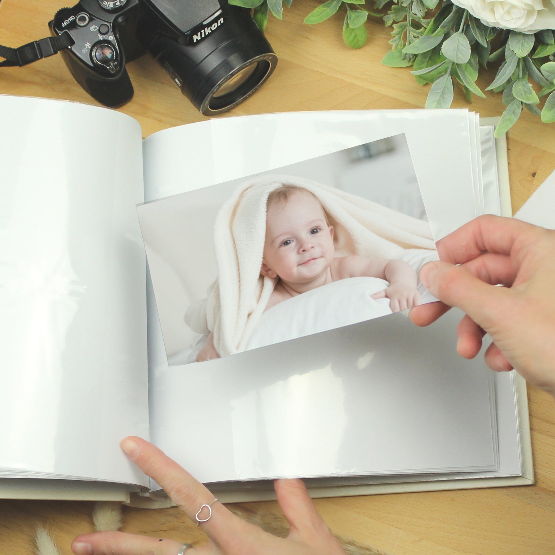 Personalised New Baby Moon & Stars Square Photo Album - Photo Album - Inspired Creative Gifts