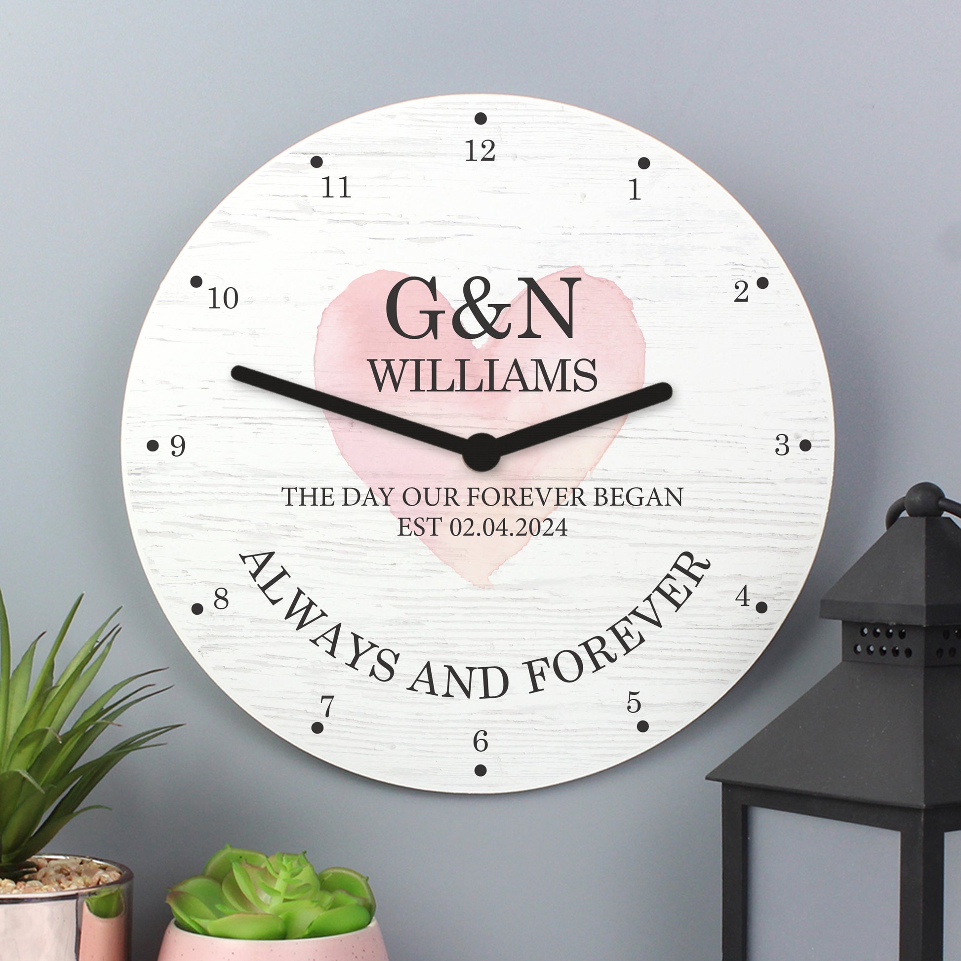 Personalised Couples Wooden Clock - Clocks & Watches - Inspired Creative Gifts
