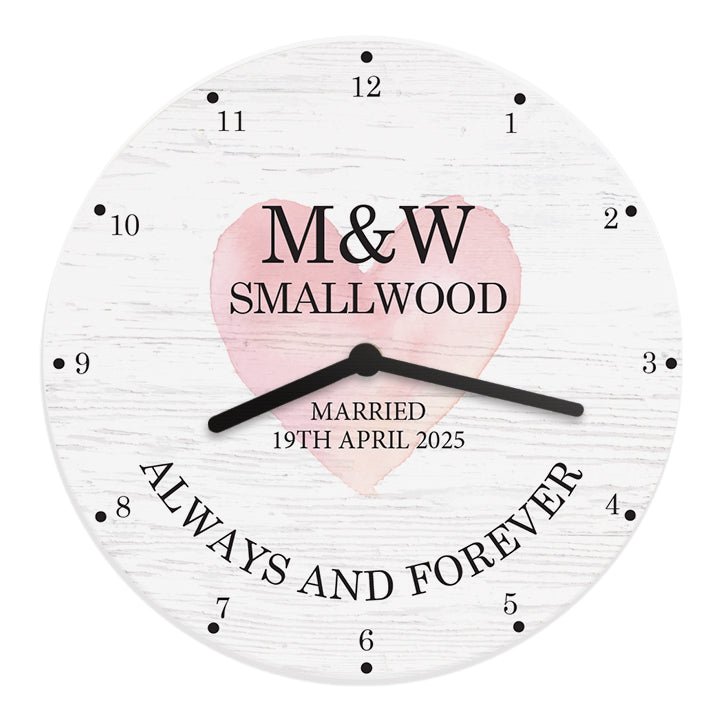 Personalised Couples Wooden Clock - Clocks & Watches - Inspired Creative Gifts