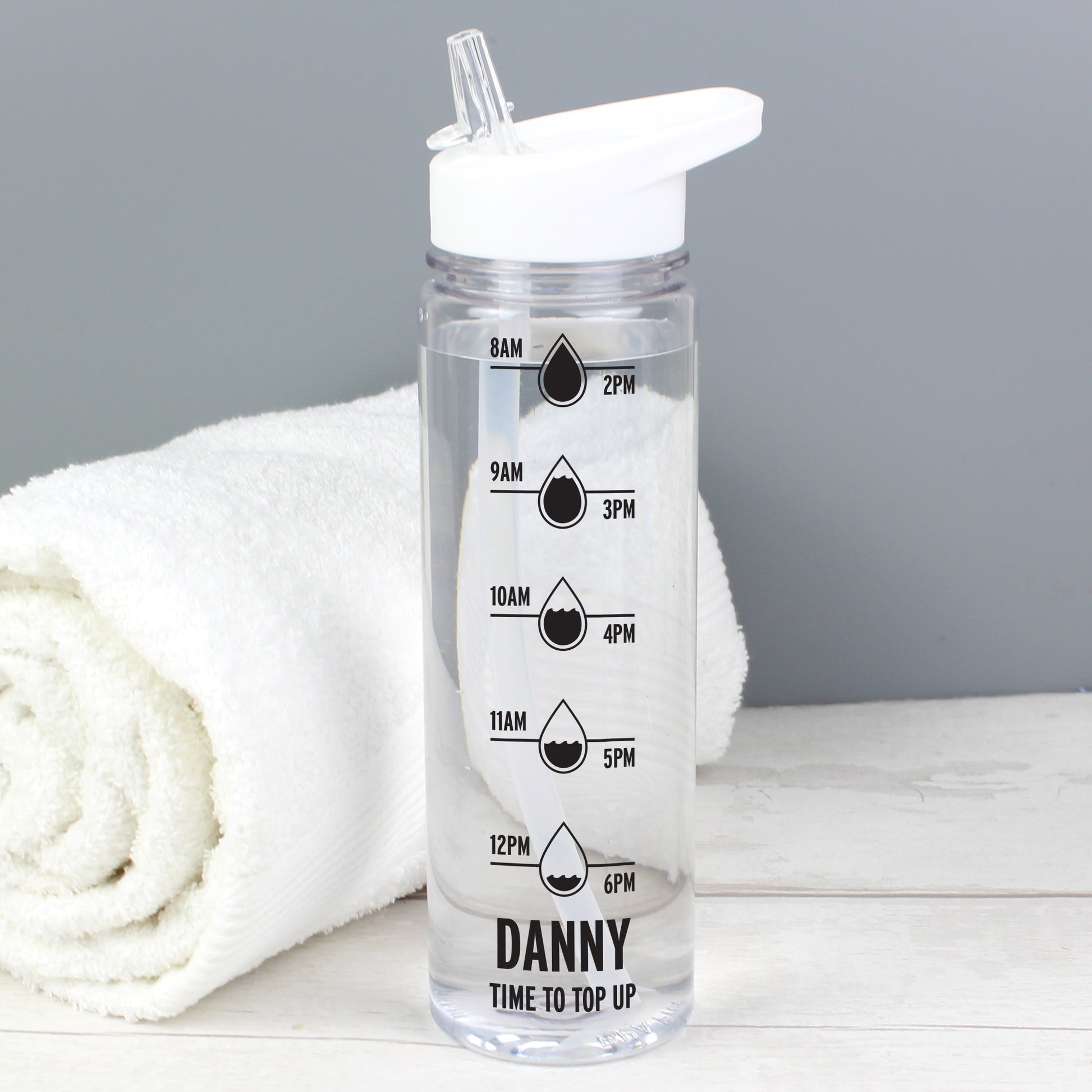Personalised Black 'Hydration Tracker' Water Bottle - Water Bottle - Inspired Creative Gifts