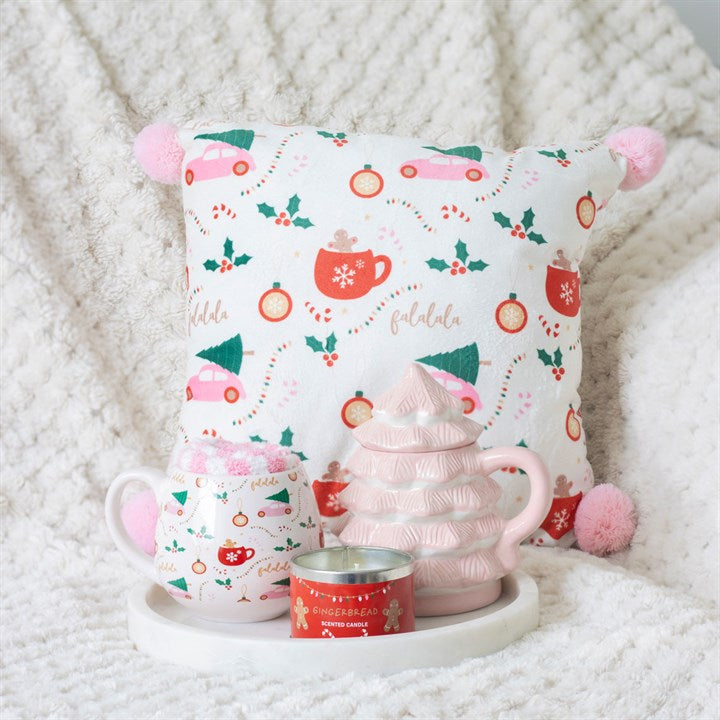 Square Sugarplum Fun Christmas Print Cushion - Inspired Creative Gifts