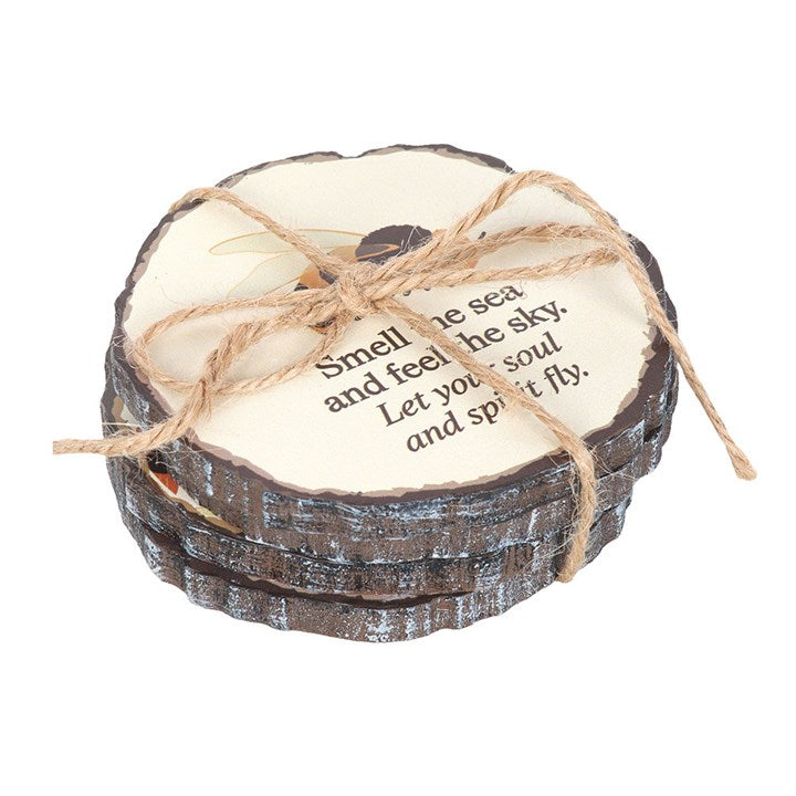 Summer Solstice Wood Slice Coaster Set - Inspired Creative Gifts