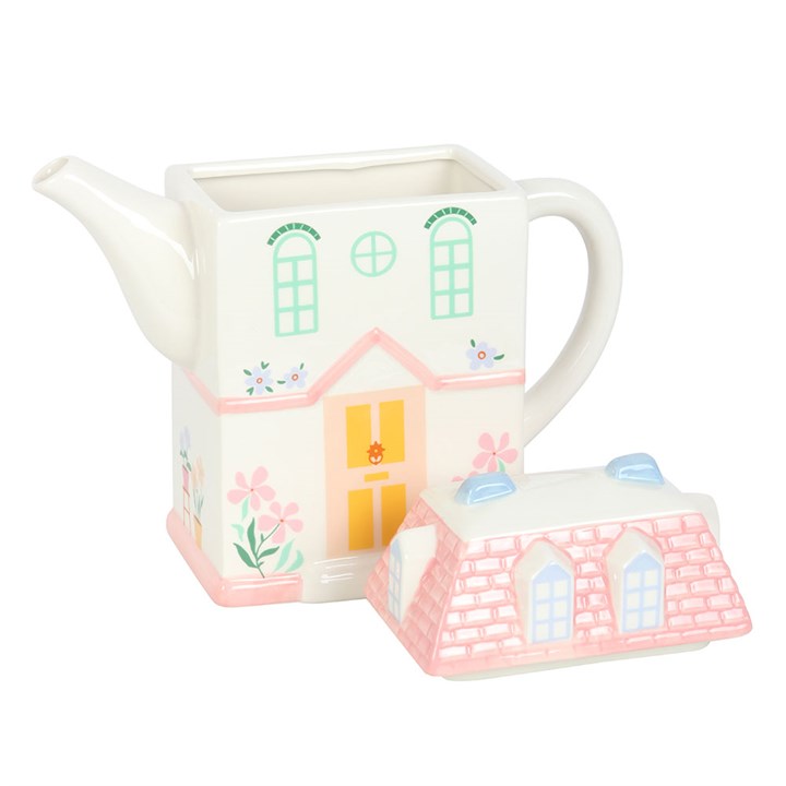 Pastel House Shaped Teapot - Inspired Creative Gifts
