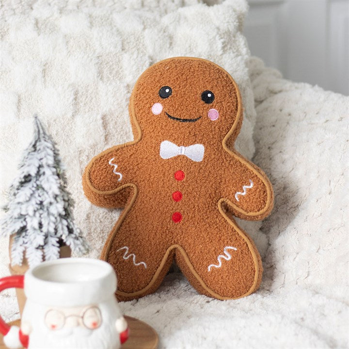 Gingerbread Man Boucle Cushion - Inspired Creative Gifts