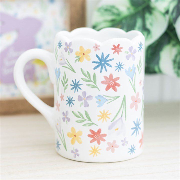 Spring Floral Print Scalloped Mug | Inspired Creative Gifts