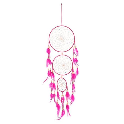 Pink Triple Dreamcatcher with Feathers - Dreamcatchers - Inspired Creative Gifts