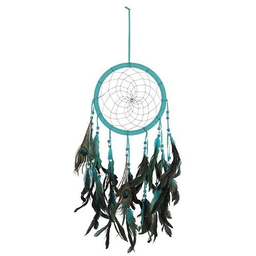 Turquoise Peacock Feather Dreamcatcher - Dreamcatchers - Inspired Creative Gifts