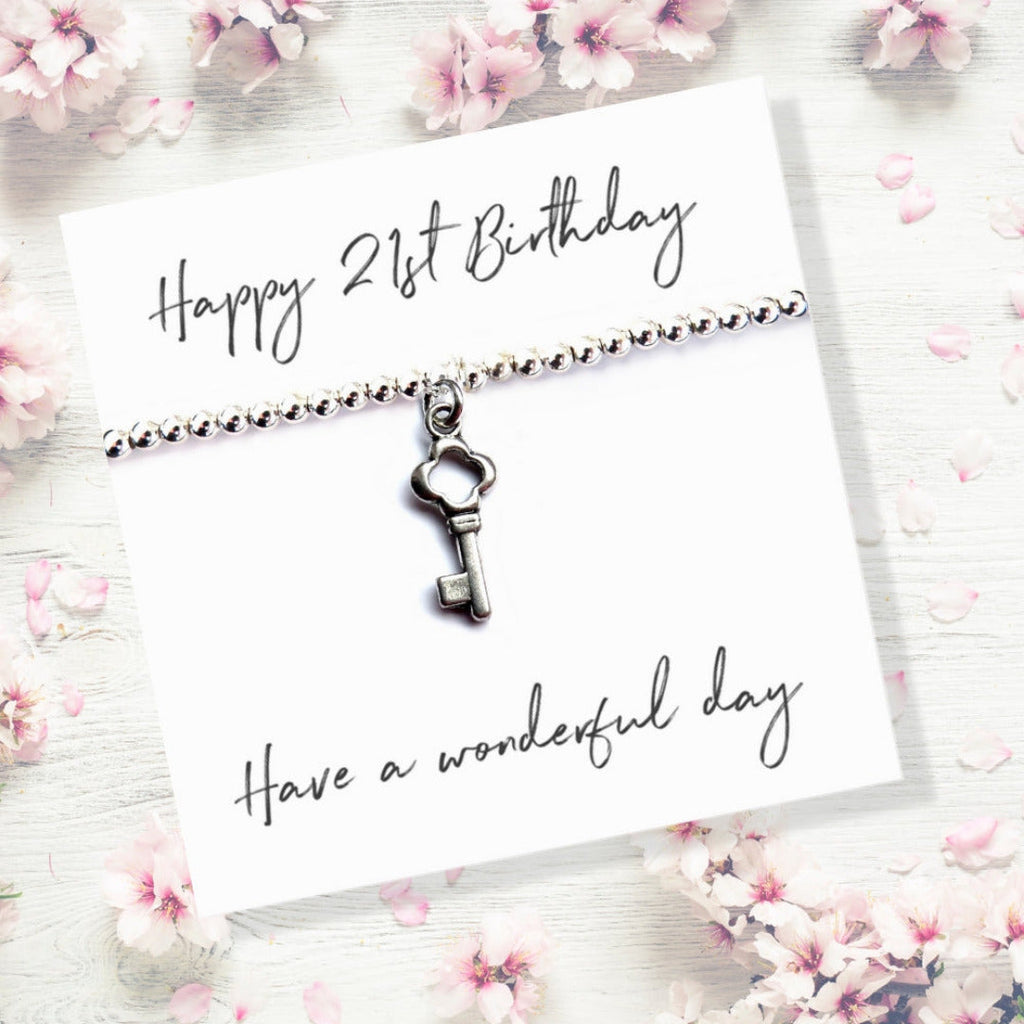 Happy 21st Birthday Bracelet & Gift Card