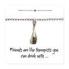 Wine Bottle Charm Bracelet on Funny Friends Gift Card