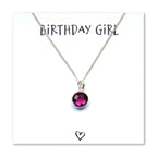 Birthstone Necklace & Birthday Girl Card