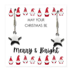 Silver Star Earrings - Merry & Bright Christmas Card Gift | Mother's Day Gift
