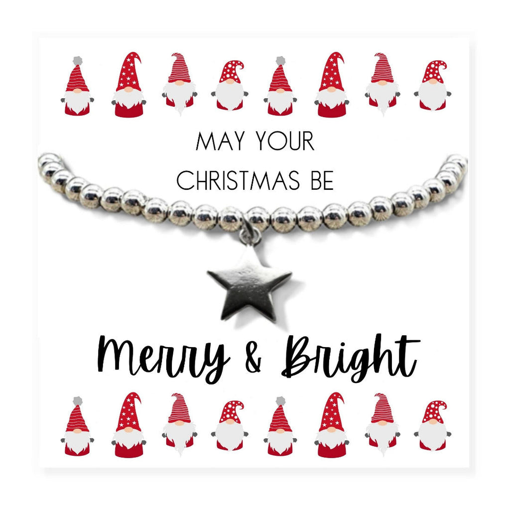 Star Beaded Bracelet - Merry & Bright Christmas Gift Card | Womans Bracelet | Inspired Creative Gifts