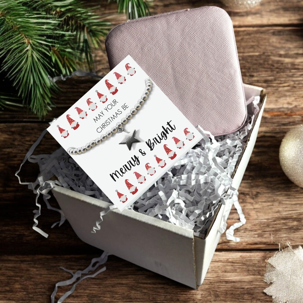 Merry & Bright Christmas Hamper Star Bracelet & Jewellery Box | Womans Bracelet | Mother's Day Gift