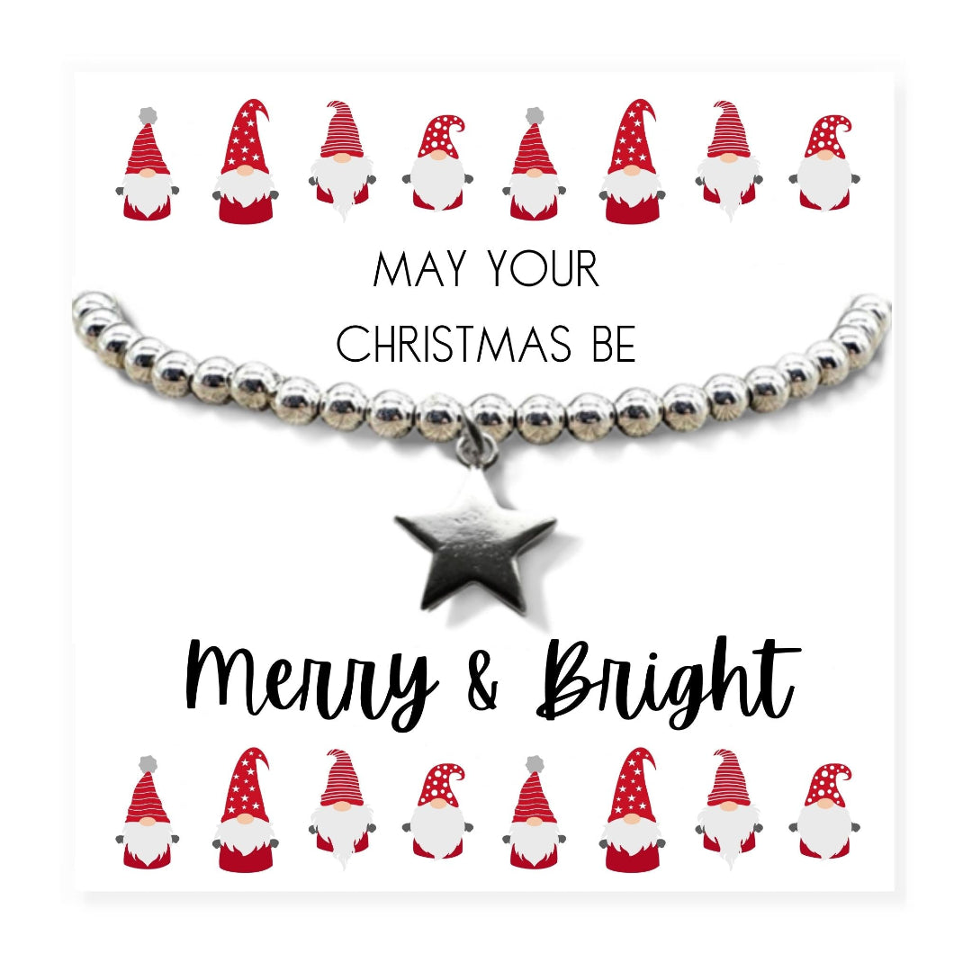 Small Merry & Bright Christmas Gift Hamper Bracelet, Chocolates & Candle | Womans Bracelet | Inspired Creative Gifts