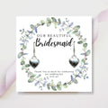 Bridesmaids Heart Earrings & Eucalyptus Thank You & Gift Card