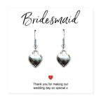 Bridesmaids Heart Earring Gift & Thank You Card