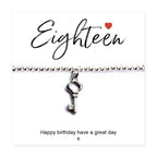 18th Birthday Stretch Beaded Bracelet & Card