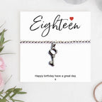 18th Birthday Stretch Beaded Bracelet & Card