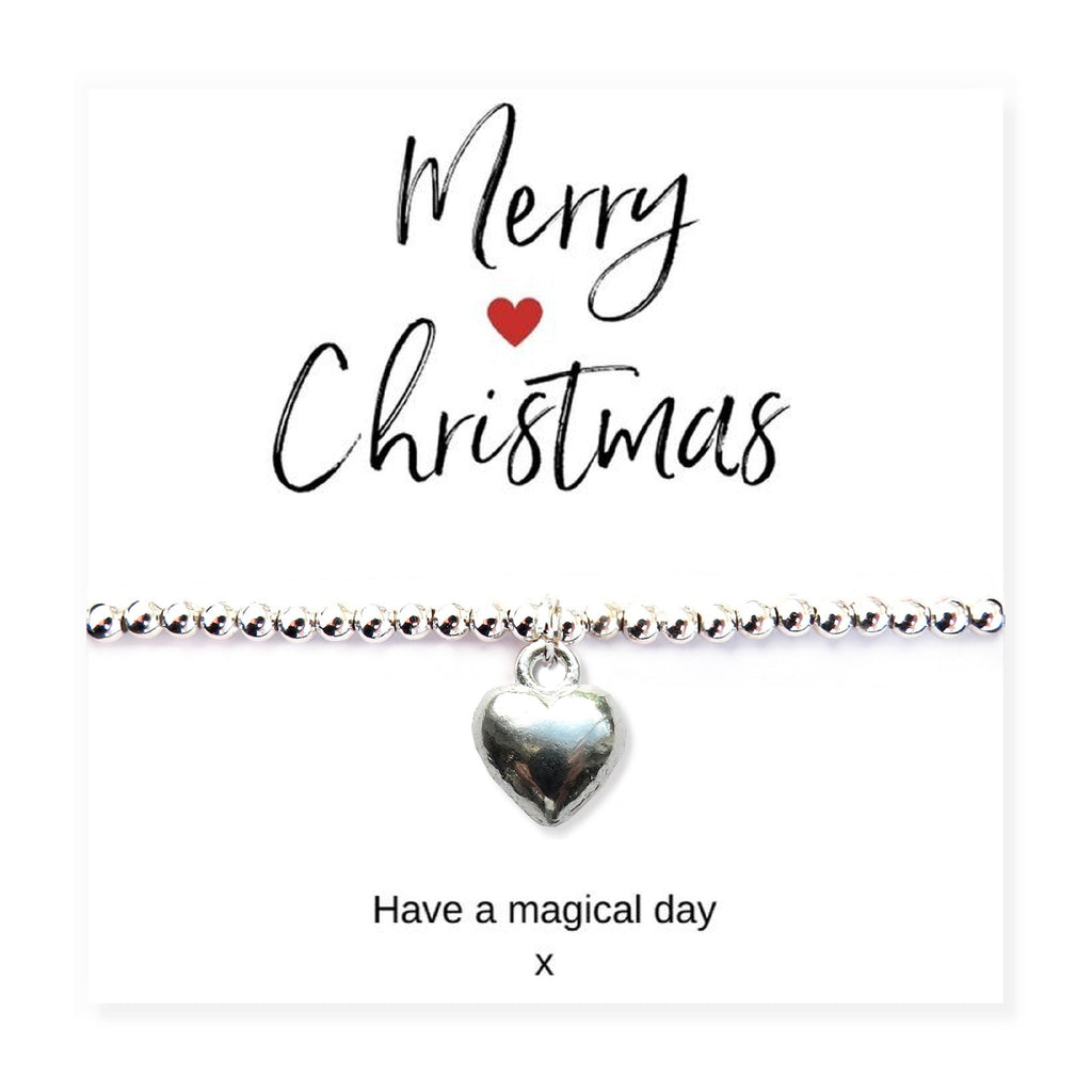 Puff Heart Bracelet & Merry Christmas Gift Card