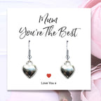 Mum You're The Best Heart Earrings & Gift Card