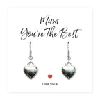 Mum You're The Best Heart Earrings & Gift Card