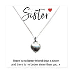 Heart Necklace & Sister Gift Card