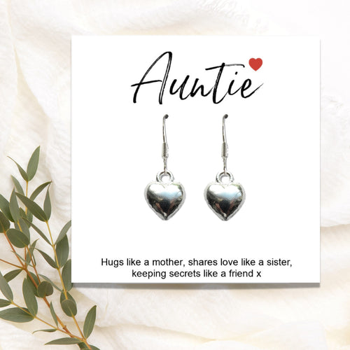 Auntie Heart Earrings with Gift Card - Perfect Gift for any Occasion | Earrings | Inspired Creative Gifts