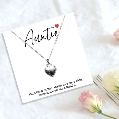 Auntie Heart Necklace & Gift Card | Woman's Necklace | Inspired Creative Gifts