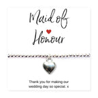 Maid of Honour Heart Bracelet & Thank You Gift Card
