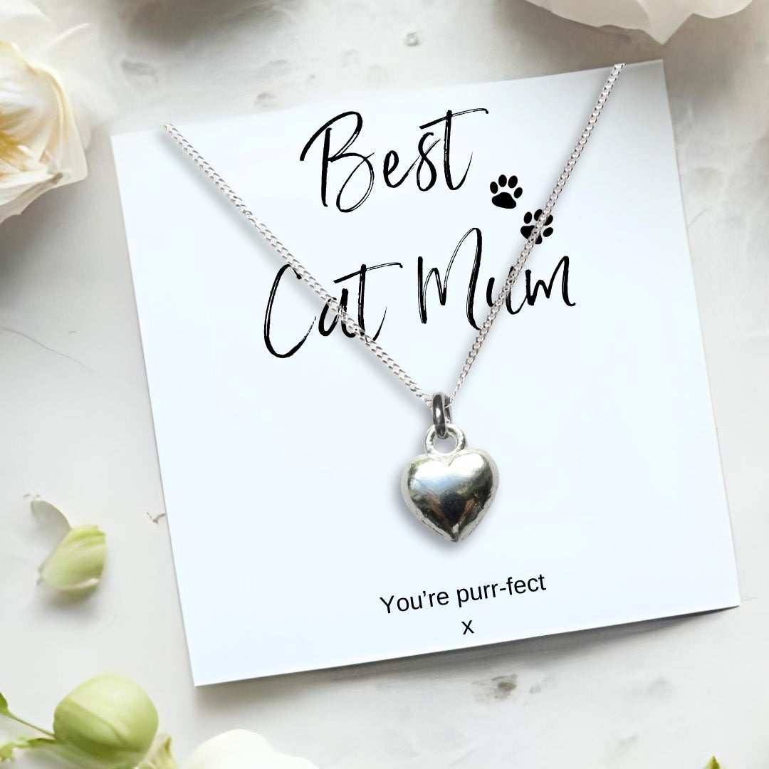 Best Cat Mum Necklace & Jewellery Box Gift